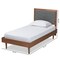 Baxton Studio Tasha Mid-Century Dark Grey Fabric Upholstered and Walnut brown Finished Wood Platform Bed-Twin 192-11542-11158-ZORO - alternate 7